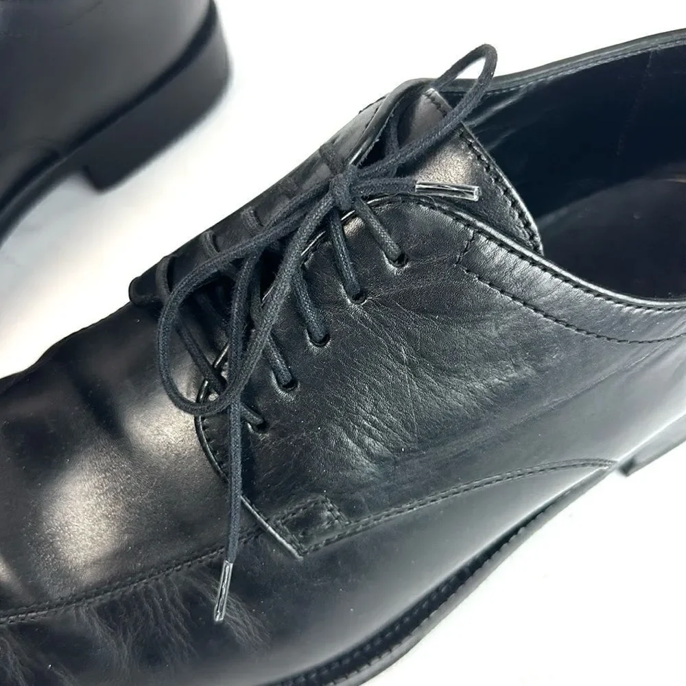 BOSS Hugo Boss Black Square Toe Dress Shoe Derby Lace Up Men’s Size US 11